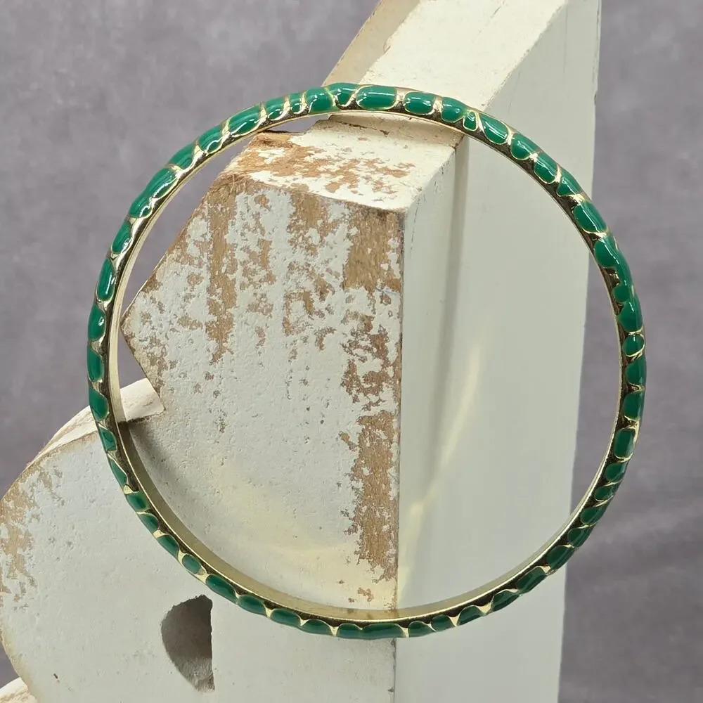 Green Gold Swirl Geometric Solid Metal Bracelet Fashion Retro Boho Jewelry JB4-7
